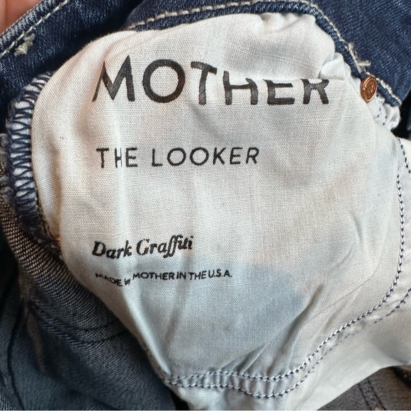 Mother denim The Looker high waisted jeans in Dark Graffiti size 24 women’s - Picture 5 of 8